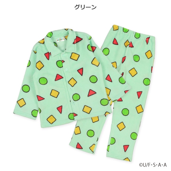 マイクロフリース前開き長袖パジャマ（クレヨンしんちゃん）