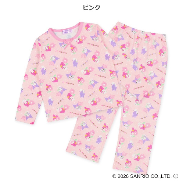 キルト長袖パジャマ（マイメロディ・クロミ総柄）