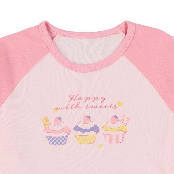 2枚組ラグラン長袖パジャマ（カップケーキ）