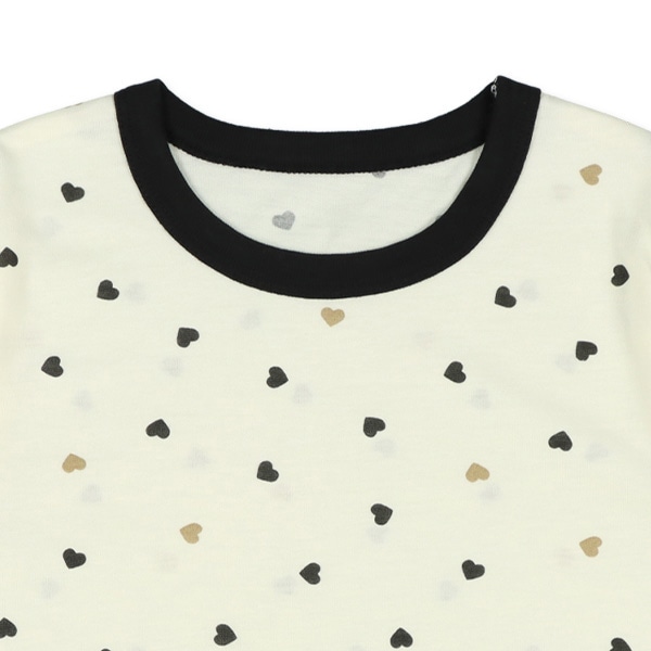 2枚組半袖+7分袖パジャマ（ハート）