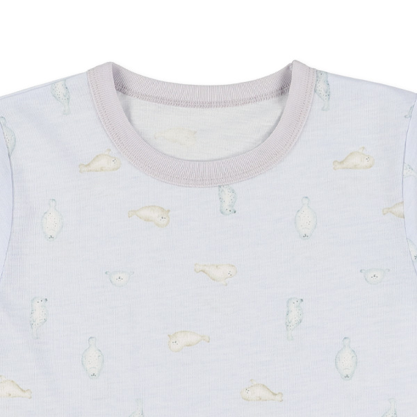 2枚組半袖+7分袖パジャマ（アザラシ柄）