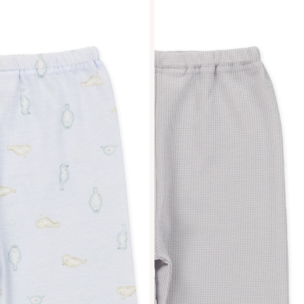 2枚組半袖+7分袖パジャマ（アザラシ柄）