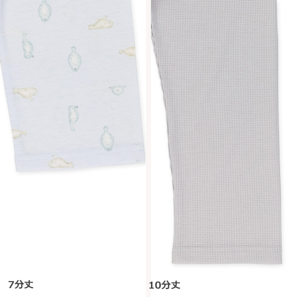 2枚組半袖+7分袖パジャマ（アザラシ柄）