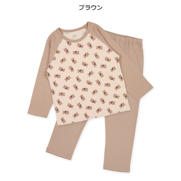 2枚組長袖ラグランパジャマ（くま・うさぎ）