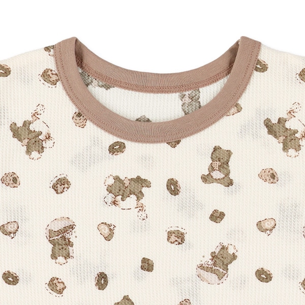 2枚組ワッフル半袖パジャマ（くま柄）