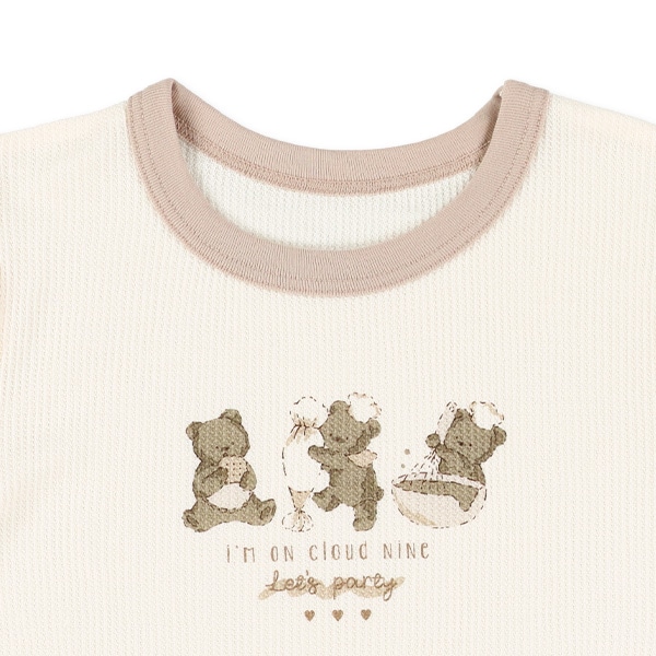 2枚組ワッフル半袖パジャマ（くま柄）