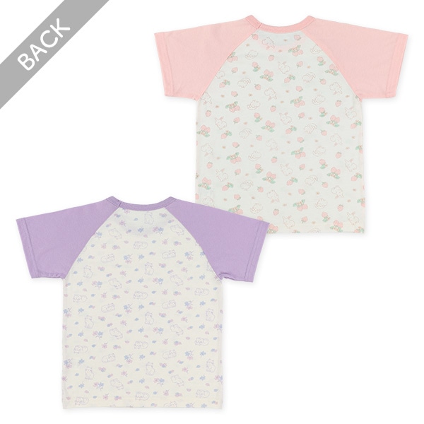 2枚組ラグラン半袖パジャマ（ねこ・うさぎ）