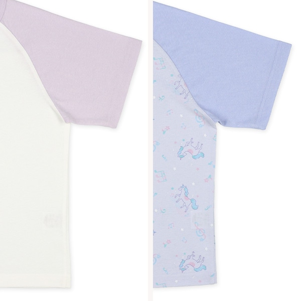 2枚組ラグラン半袖パジャマ（ユニコーン）