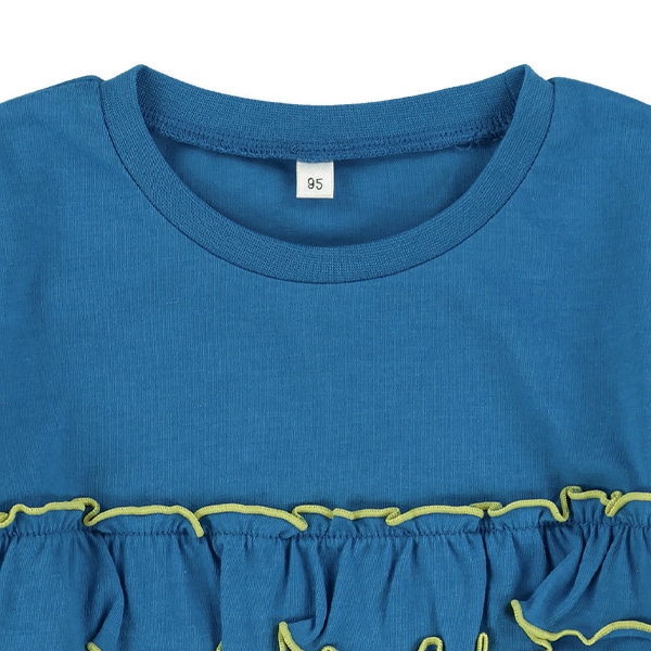 配色メロウフリル付きTシャツ