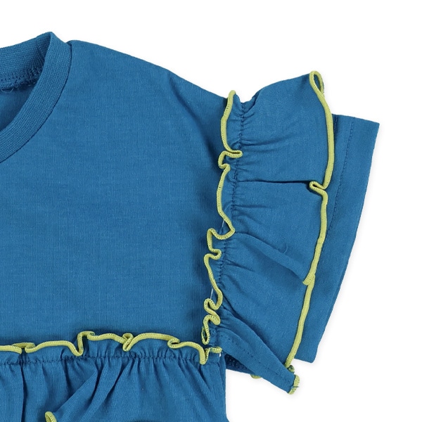 配色メロウフリル付きTシャツ