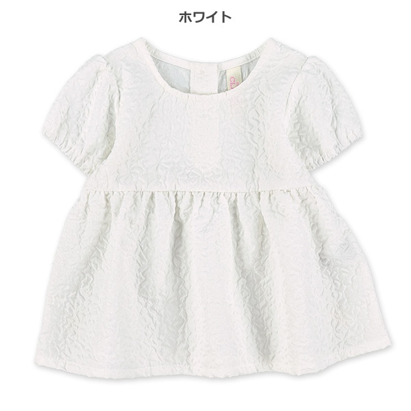 ふくれジャガード半袖ブラウス