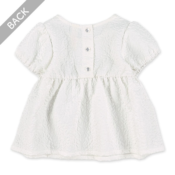 ふくれジャガード半袖ブラウス