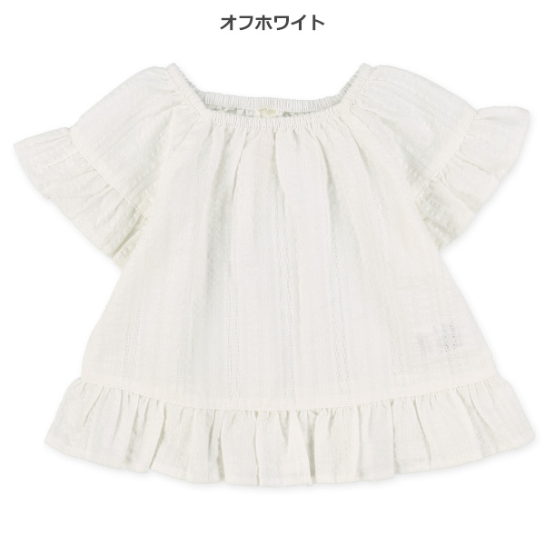 コットンレース半袖ブラウス