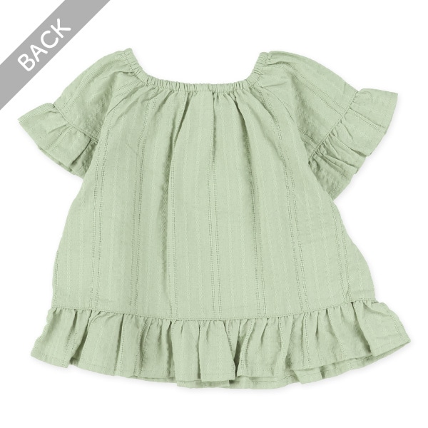 コットンレース半袖ブラウス