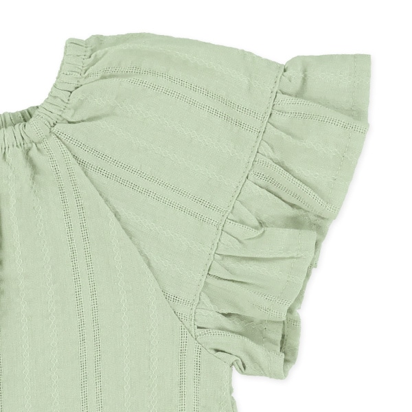 コットンレース半袖ブラウス