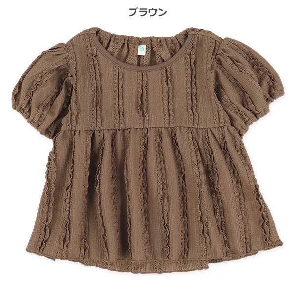 ジャガード半袖ブラウス