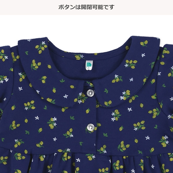 襟付きレモン総柄フレンチTシャツ