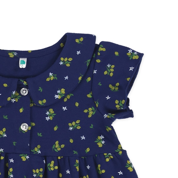 襟付きレモン総柄フレンチTシャツ