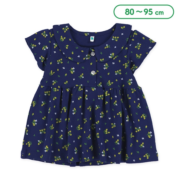 襟付きレモン総柄フレンチTシャツ