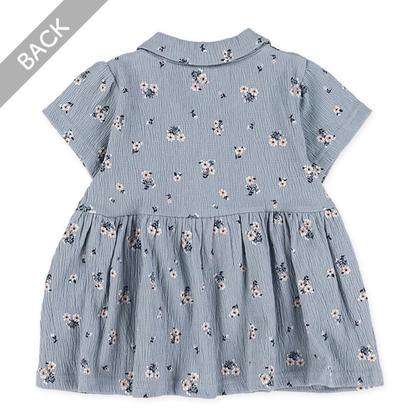 ドット・花総柄半袖ブラウス