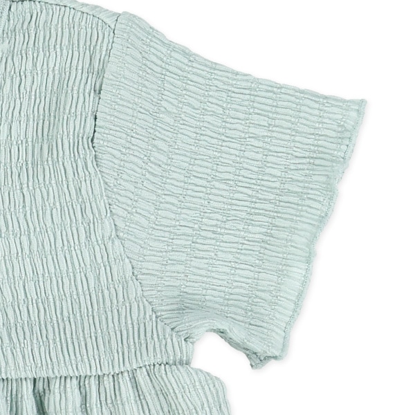 シャーリングフレア半袖ブラウス