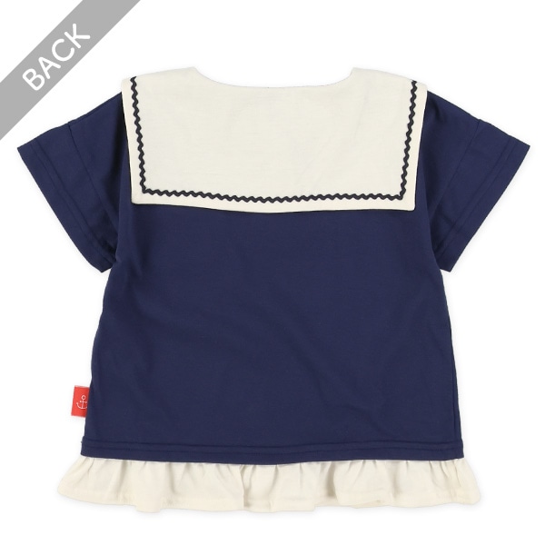 配色セーラー襟半袖Tシャツ