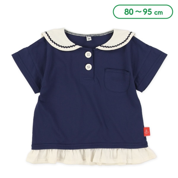 配色セーラー襟半袖Tシャツ