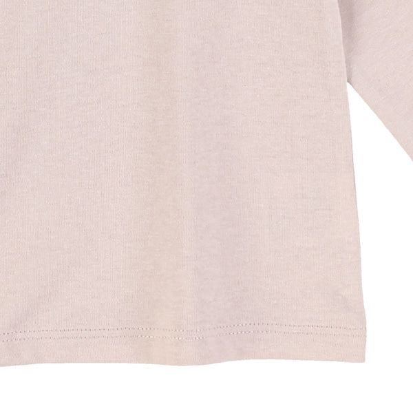 肩フリル無地長袖Tシャツ