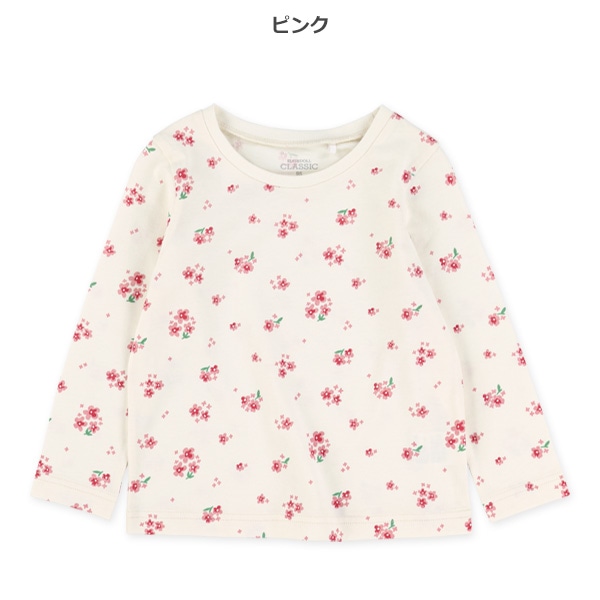 花総柄長袖Tシャツ