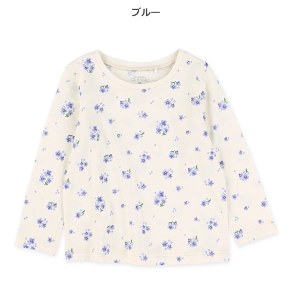 花総柄長袖Tシャツ