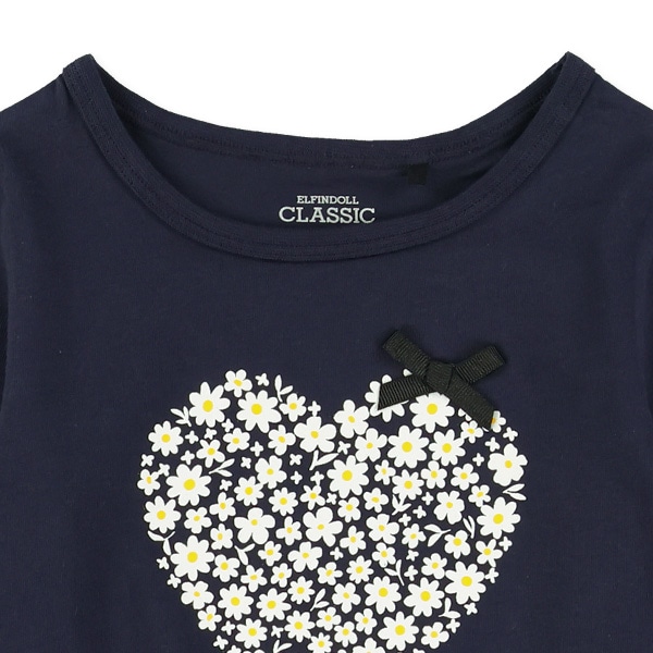 ハートリボン付き長袖Tシャツ