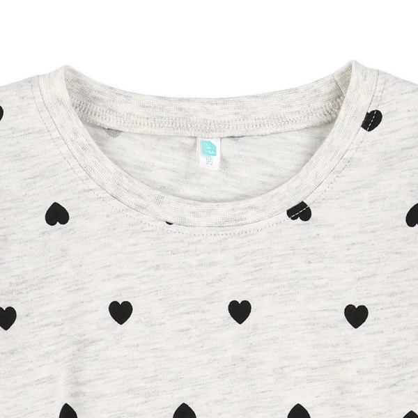 肩フリルハート長袖Tシャツ