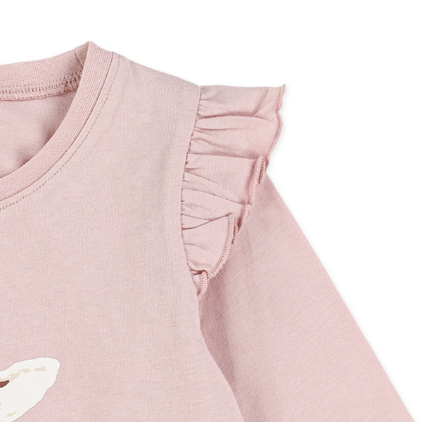肩フリルうさぎ・ねこ長袖Tシャツ