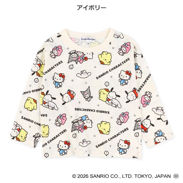 総柄長袖Tシャツ（サンリオキャラクターズ）