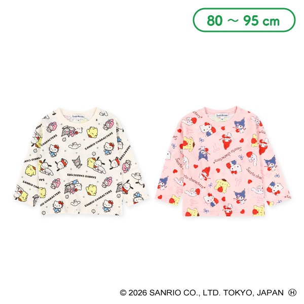 総柄長袖Tシャツ（サンリオキャラクターズ）