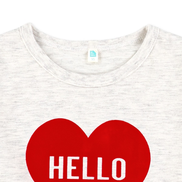 フロッキープリントくま・ハート長袖Tシャツ