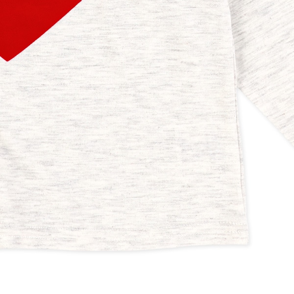 フロッキープリントくま・ハート長袖Tシャツ