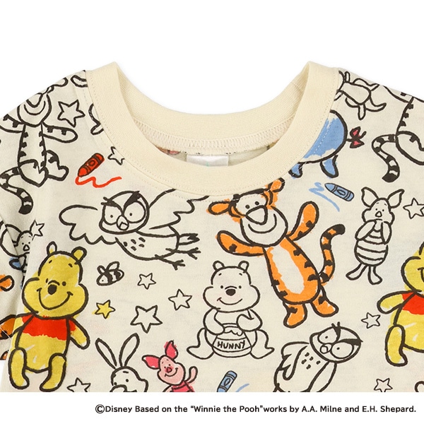 総柄半袖Tシャツ（くまのプーさん）