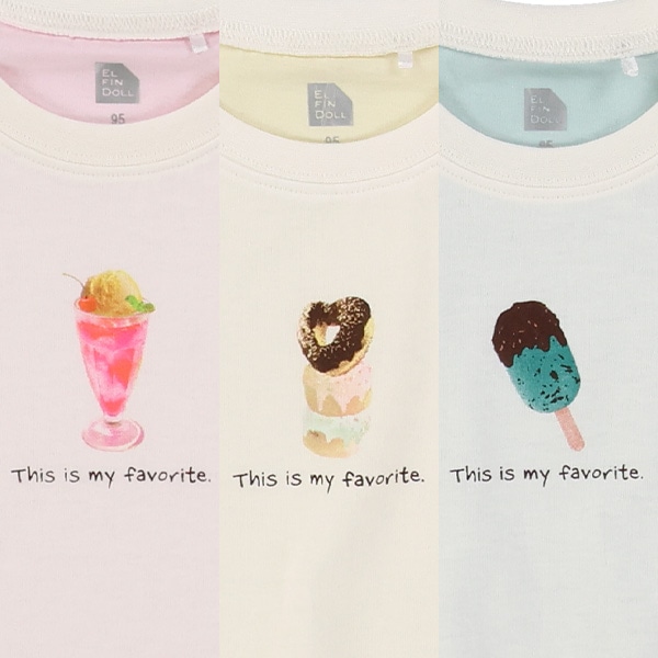 スイーツバイカラー半袖Tシャツ