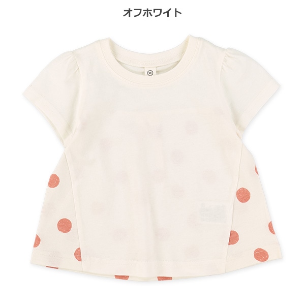 後ろ切り替え水玉柄フレンチTシャツ