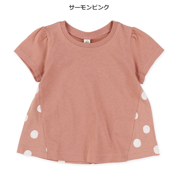後ろ切り替え水玉柄フレンチTシャツ