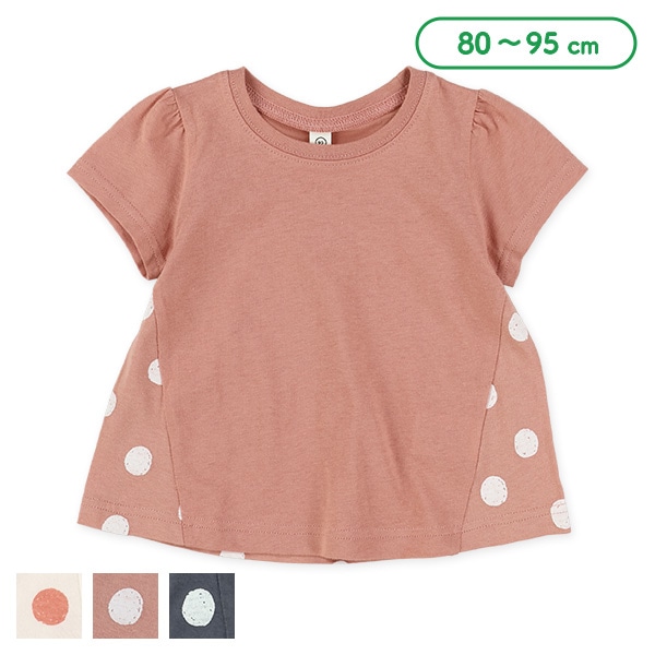 後ろ切り替え水玉柄フレンチTシャツ