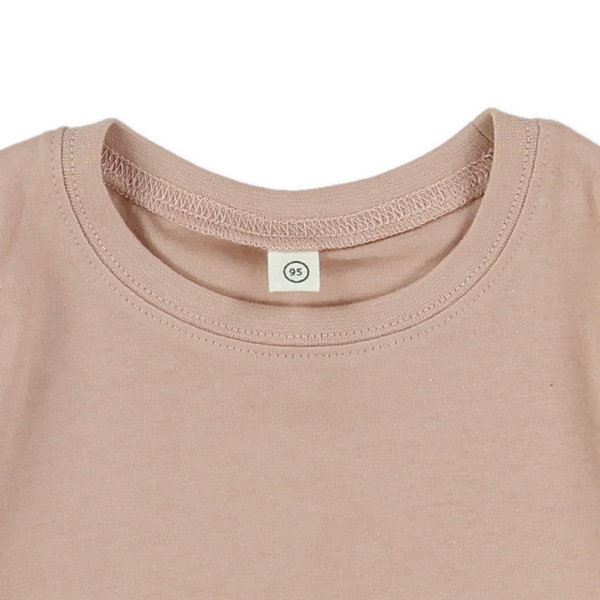 ワンポイント刺繍裾フリル半袖Tシャツ