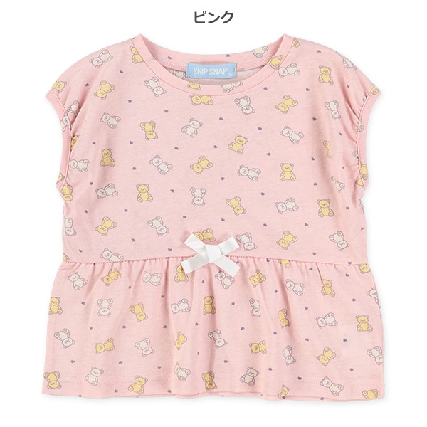 切り替えくま＆りぼんフレンチTシャツ