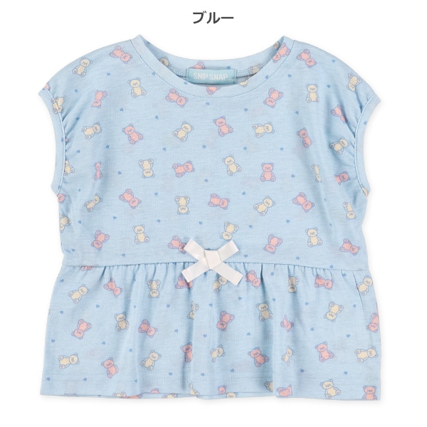 切り替えくま＆りぼんフレンチTシャツ