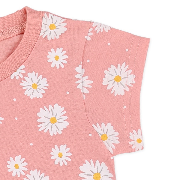 マーガレット総柄裾切り替え半袖Tシャツ