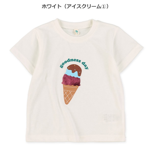 ドーナツ・アイスクリーム箔プリント半袖Tシャツ