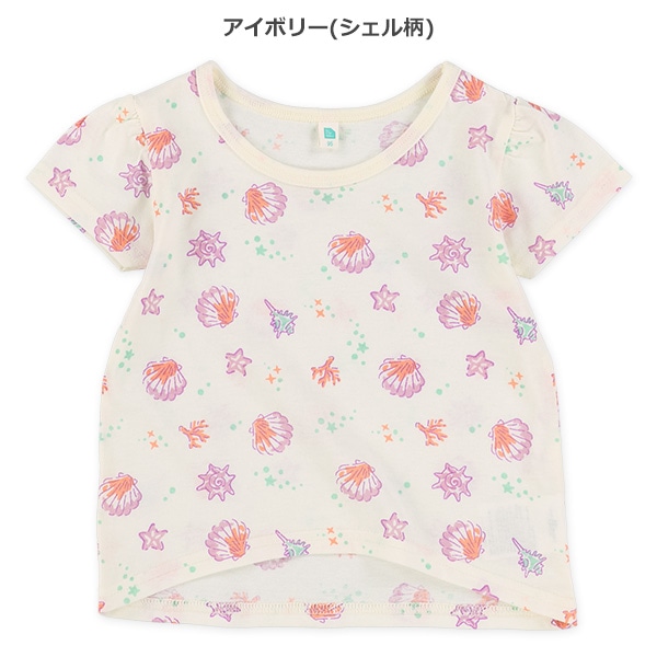 シェルひまわり総柄半袖Tシャツ
