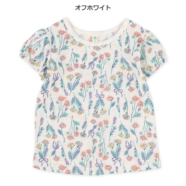 花総柄半袖Tシャツ