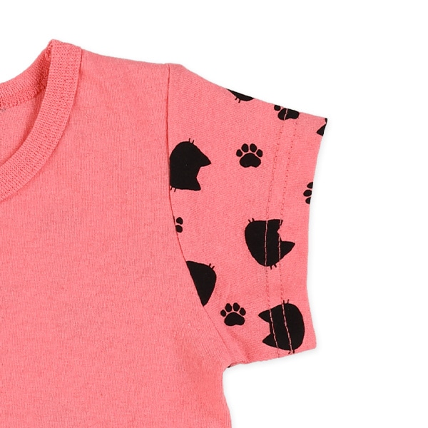 ねこハート後ろ総柄半袖Tシャツ
